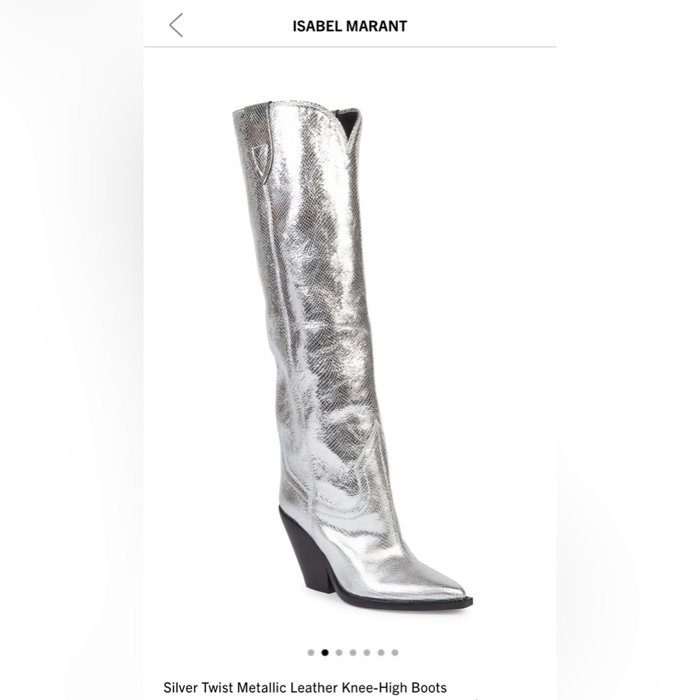 Isabel Marant western silver metallic boot eu40